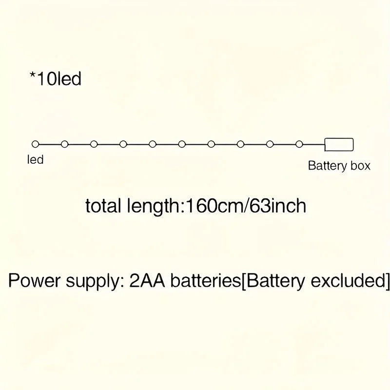 Christmas LED String Lights Decor, Cartoon Santa Claus, Christmas Tree, Bells, Reindeer, Snowman Designs, Iron Material, Indoor Holiday Lighting with Battery Power (Batteries Not Included), for Home, Party, Bedroom, and Festi House Of Avana