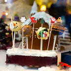 [Christmas Party Supplies] 30pcs Festive Christmas Roostertail Picks Set - Holiday Party Supplies with Snowflakes, Snowmen, Reindeer & Designs, Seasonal Table Decor, Hand Wash Only House Of Avana