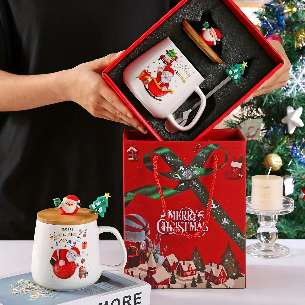 Father Christmas Pattern Mug For Festive Occasions, Adds A Cosy Atmosphere, Perfect Christmas Gift, Heat-resistant Ceramic, Ideal For Festive Gift-giving House Of Avana