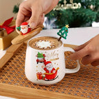 Father Christmas Pattern Mug For Festive Occasions, Adds A Cosy Atmosphere, Perfect Christmas Gift, Heat-resistant Ceramic, Ideal For Festive Gift-giving House Of Avana