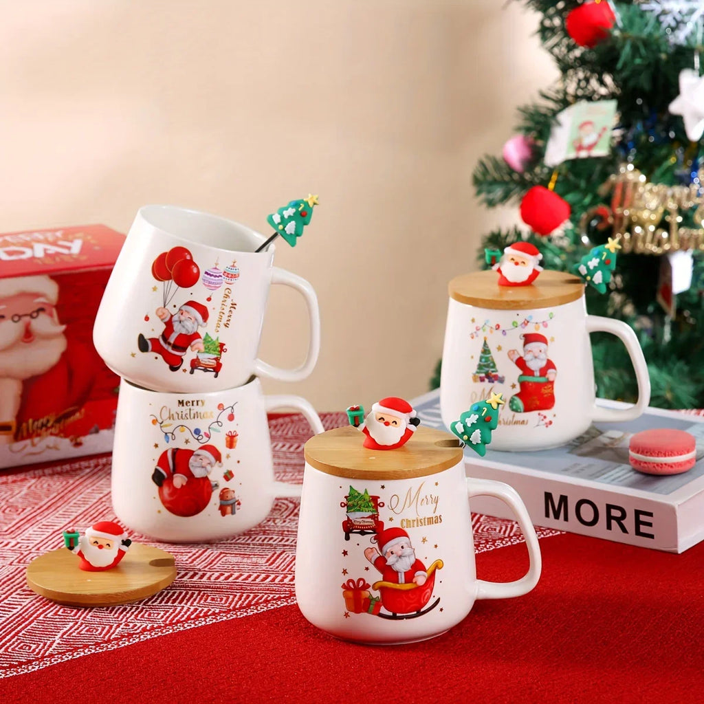 Father Christmas Pattern Mug For Festive Occasions, Adds A Cosy Atmosphere, Perfect Christmas Gift, Heat-resistant Ceramic, Ideal For Festive Gift-giving House Of Avana