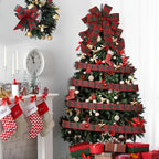 [Christmas Plaid Ribbon] 1 Roll/2 Rolls Red and Green Plaid Christmas Ribbon | 5 Yards, 2.5 inch Wired for Christmas Tree, Bow Making, Wreath Making, Holiday Decorations House Of Avana