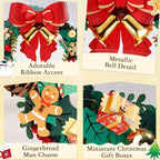 Christmas Puzzle Wreath Kit Door Decoration with Interlocking Pieces - House Of Avana