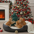 Christmas Tree Plush Dog Toy - Soft Chew Pillow for Puppies & Adult Dogs, Durable Washable Holiday Gift with Festive Red & Green Design House Of Avana