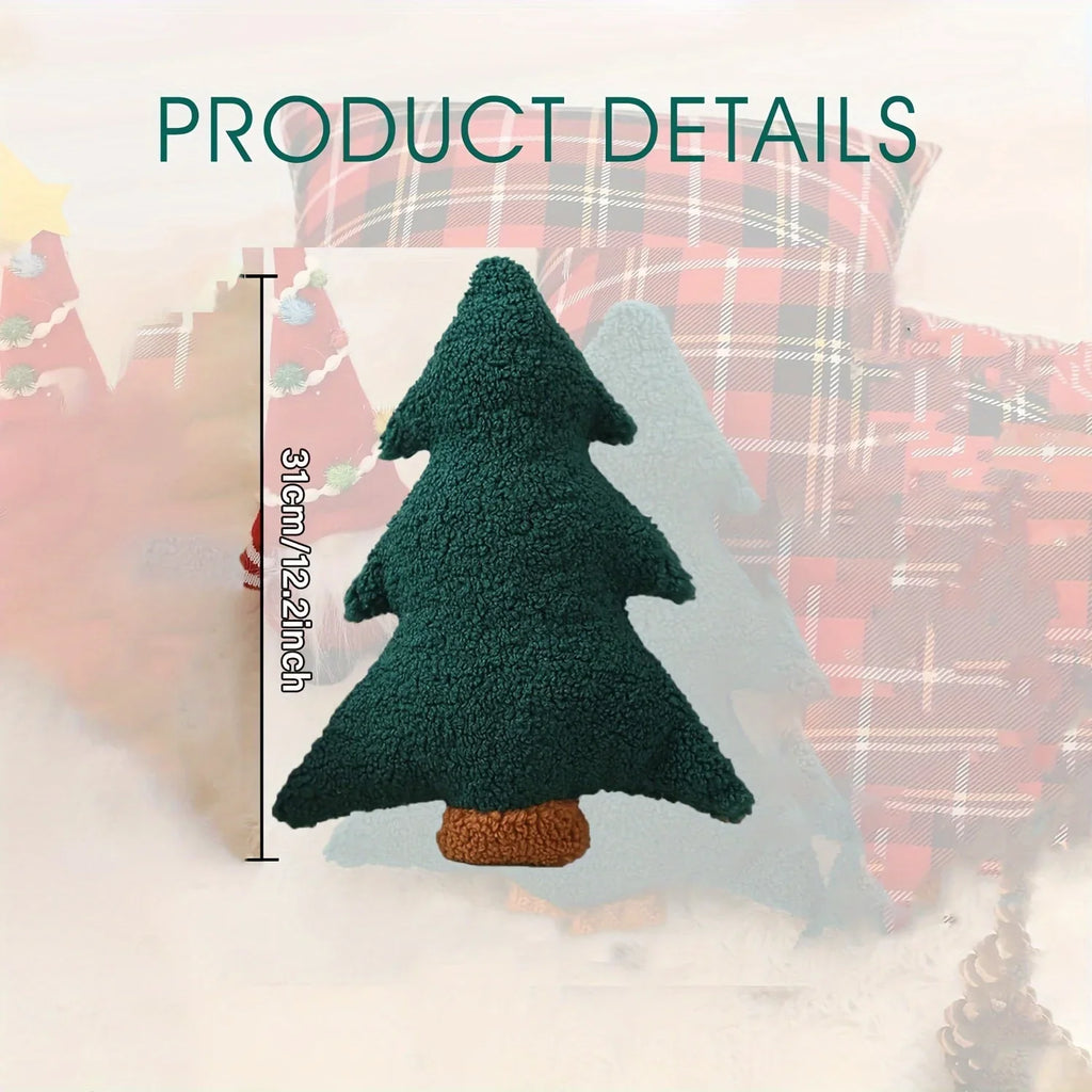 Christmas Tree Plush Dog Toy - Soft Chew Pillow for Puppies & Adult Dogs, Durable Washable Holiday Gift with Festive Red & Green Design House Of Avana