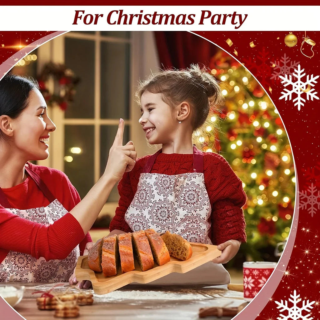 1 Set Christmas Plates, 2pcs Christmas Charcuterie Boards, Christmas Tree and Reindeer Shaped Trays, Party Plates, Wooden Snack Platters, Cute Gift, Christmas Tree Platter for Christmas Parties, Christmas, Party Gatherings House Of Avana