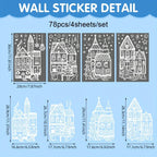 4 Sheets Christmas Window Stickers - Snowhouse & Snowflake Designs, Reusable Plastic Holiday Decorations for Glass Surfaces, Semi-Matte Finish, Perfect for Festive Party Decor, Christmas Decorations, Christmas Window Cling, C House Of Avana