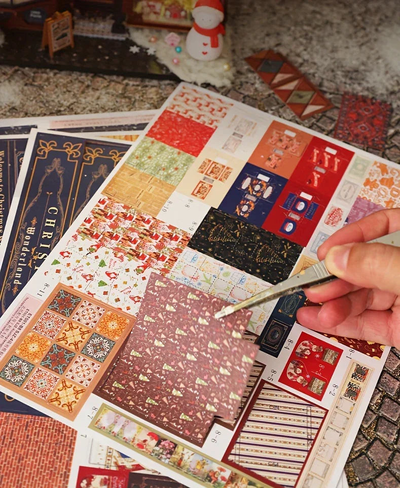 [Christmas Wooden House] QIAOLEXING Mini DIY Christmas Wooden House Kit | Handcrafted Model with Festive Furniture, Ideal for Collectible Home & Desktop Decor - Perfect Gift for Christmas, Thanksgiving & Birthdays, Christmas House Of Avana