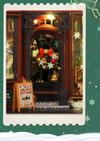 [Christmas Wooden House] QIAOLEXING Mini DIY Christmas Wooden House Kit | Handcrafted Model with Festive Furniture, Ideal for Collectible Home & Desktop Decor - Perfect Gift for Christmas, Thanksgiving & Birthdays, Christmas House Of Avana