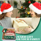 4pcs Christmas Table Centerpiece Christmas Tree, "Happy New Year" In English, Christmas Tiered Tray Decoration Set, Wooden Signs, Rustic Cute Tabletop Decor, Holiday Home Accessories, Suitable For Dining Tables, Fireplaces, C House Of Avana