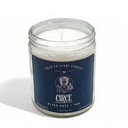 White ceramic candle with soft glow, 7 oz soy wax - House of Avana