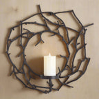 Circular Black Branch Wall Candle Holder Vintage Shopper
