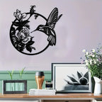 Circular Hummingbird Wall Art Decor - House Of Avana