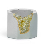 Yellow citrine geode planter, natural stone décor - House of Avana