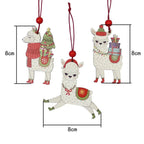 Classic Alpaca Wooden Christmas Ornament Set