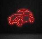 Classic Car Neon Sign: Red LED Wall Decor with Dimmer Peony Atelier