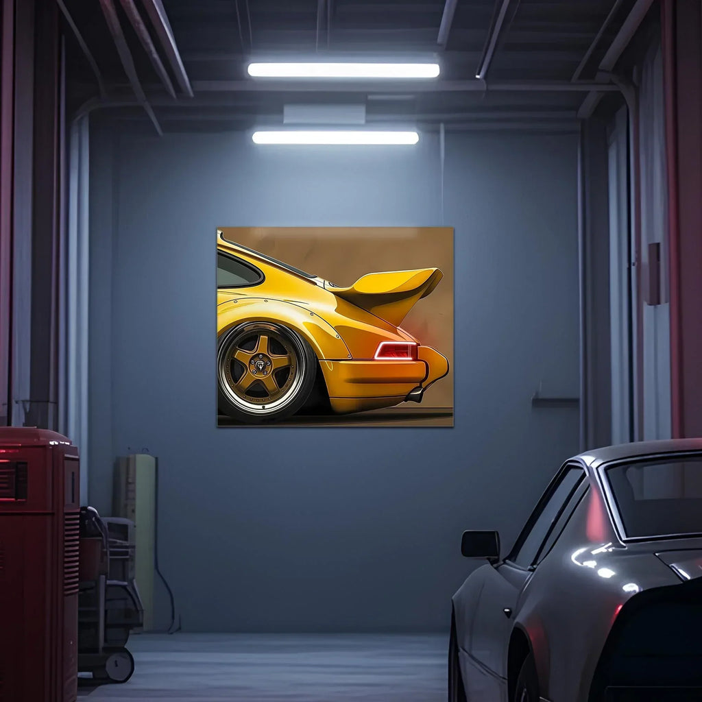 Classic Car Neon Wall Art - UV Printed LED Plexiglass Sign for Garage, Man Cave & Retro Car Fans - Adjustable Light and Free Shipping Peony Atelier