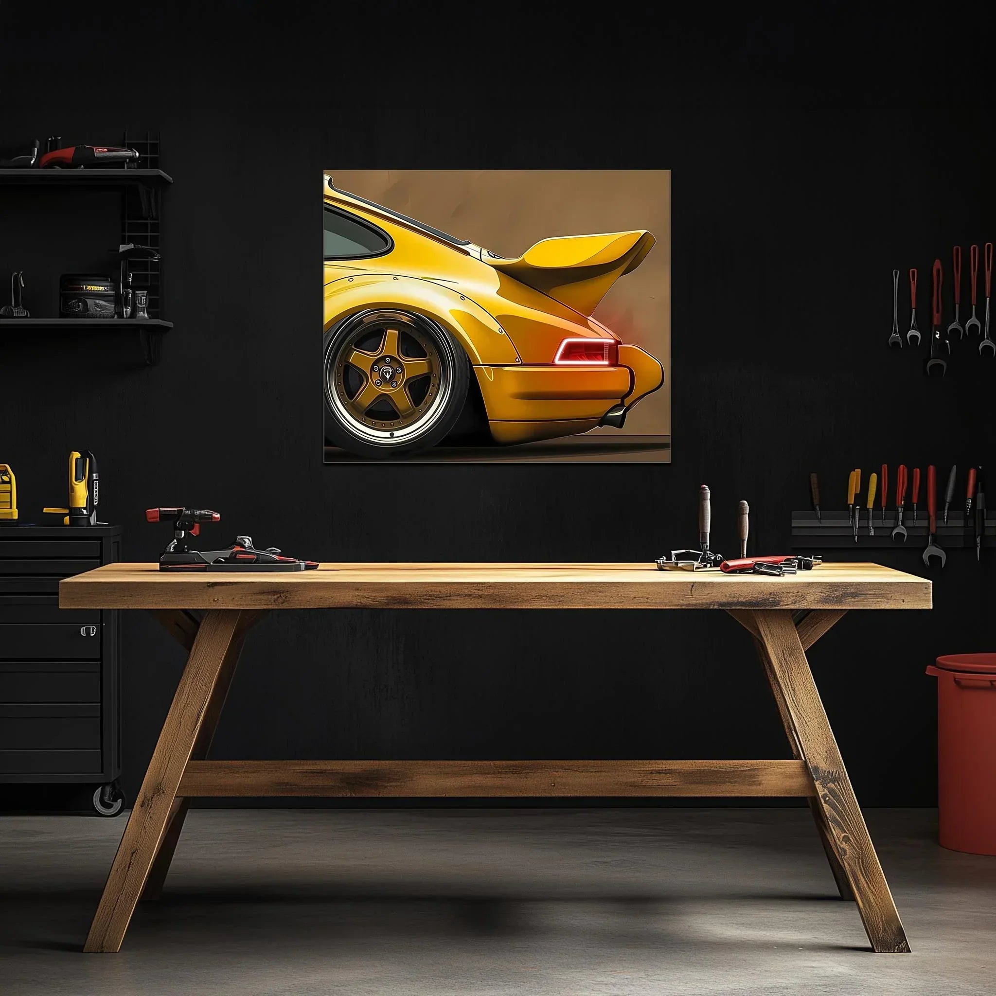Classic Car Neon Wall Art - UV Printed LED Plexiglass Sign for Garage, Man Cave & Retro Car Fans - Adjustable Light and Free Shipping Peony Atelier