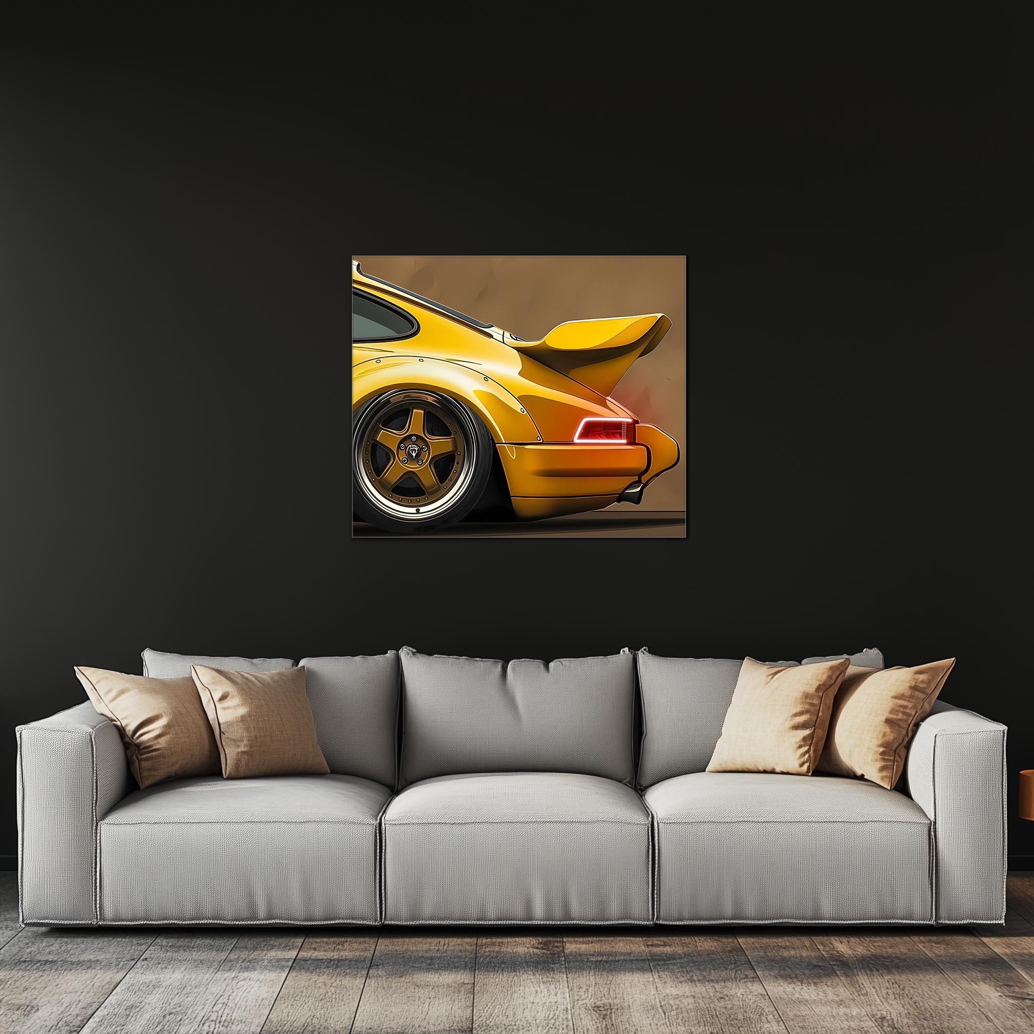 Classic Car Neon Wall Art - UV Printed LED Plexiglass Sign for Garage, Man Cave & Retro Car Fans - Adjustable Light and Free Shipping Peony Atelier