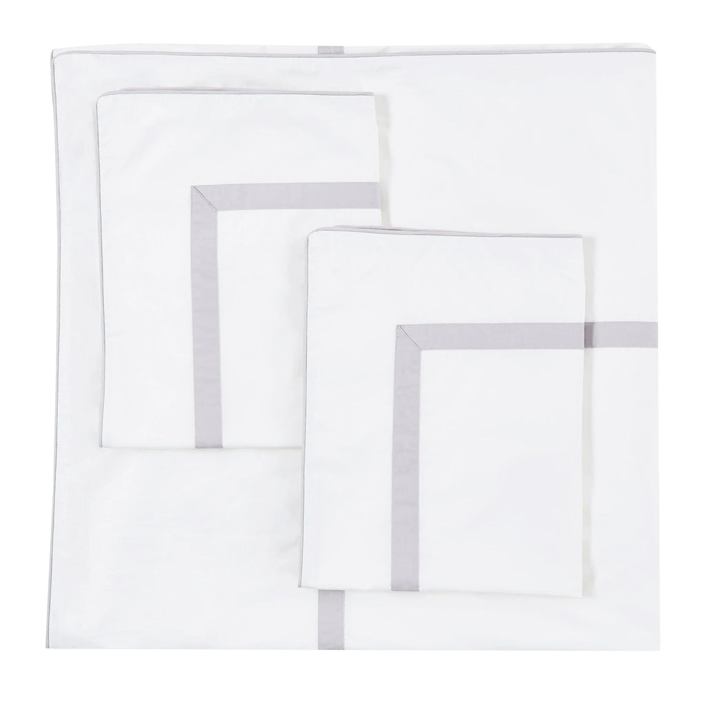 Classic Double Border Percale Cotton Duvet Set Mélange Home