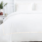 Classic Double Border Percale Cotton Duvet Set Mélange Home