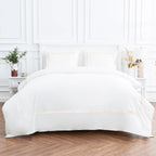 Classic Double Border Percale Cotton Duvet Set Mélange Home