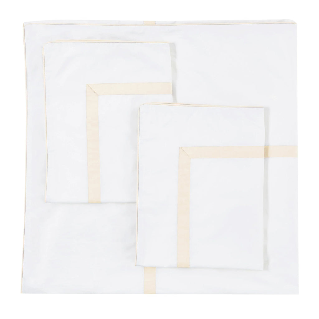 Classic Double Border Percale Cotton Duvet Set Mélange Home