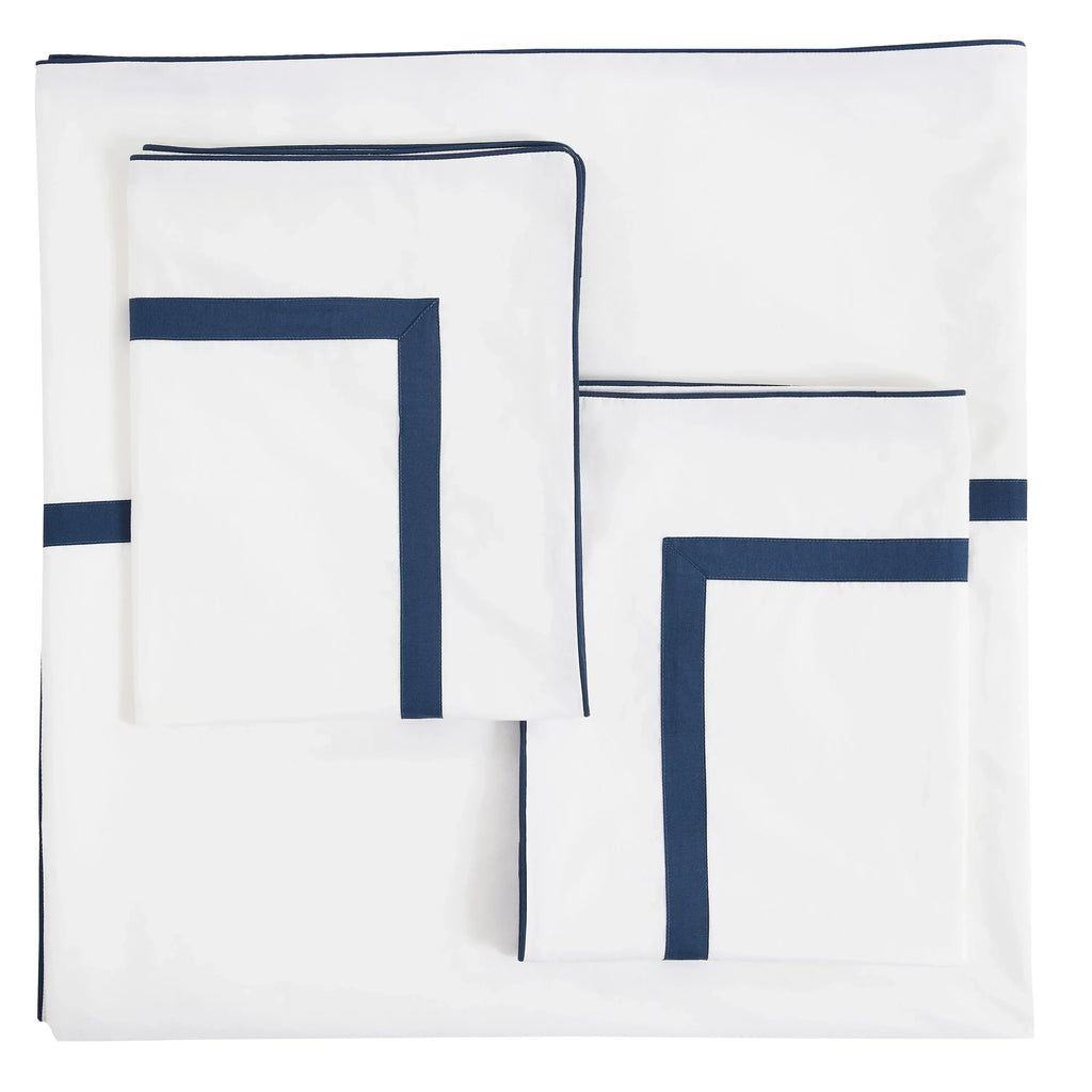 Classic Double Border Percale Cotton Duvet Set Mélange Home