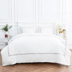 Classic Double Border Percale Cotton Duvet Set Mélange Home