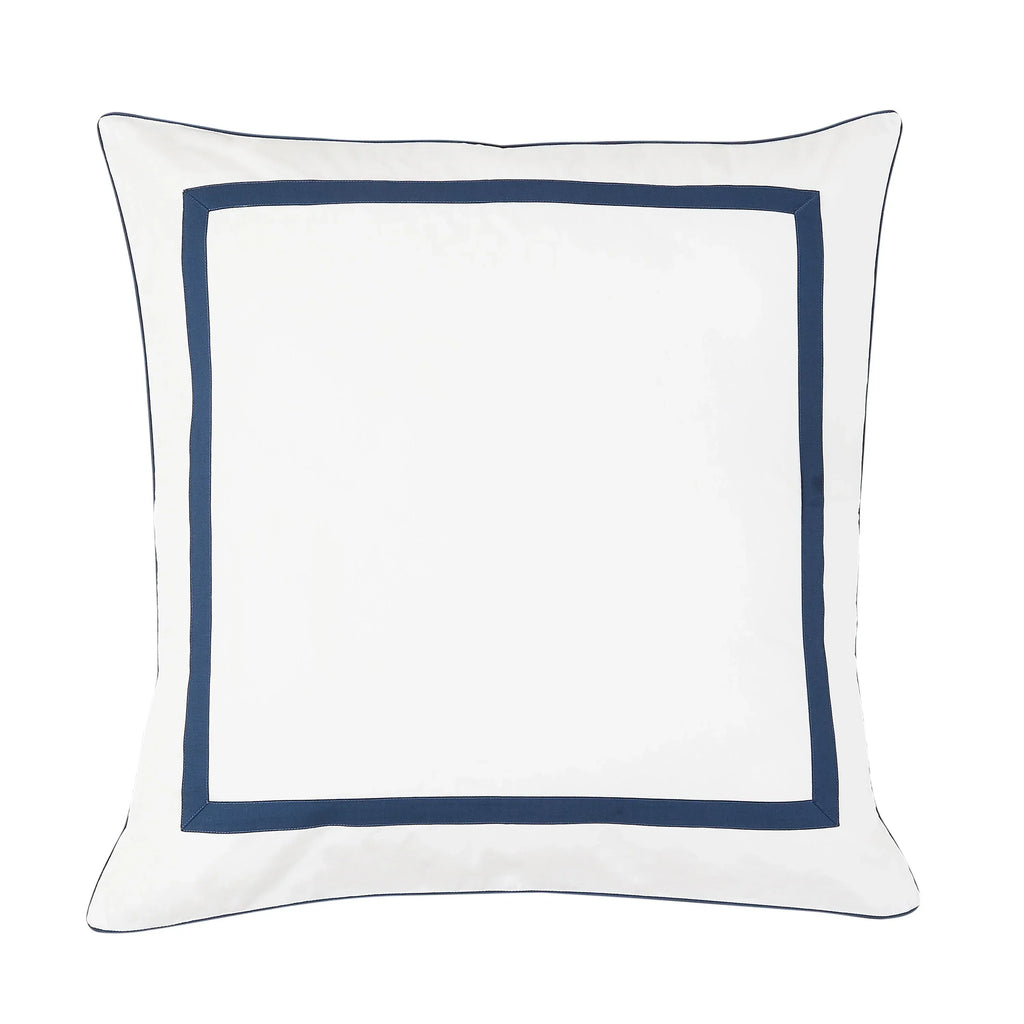 Classic Double Border Percale Cotton Euro Sham Pair Mélange Home