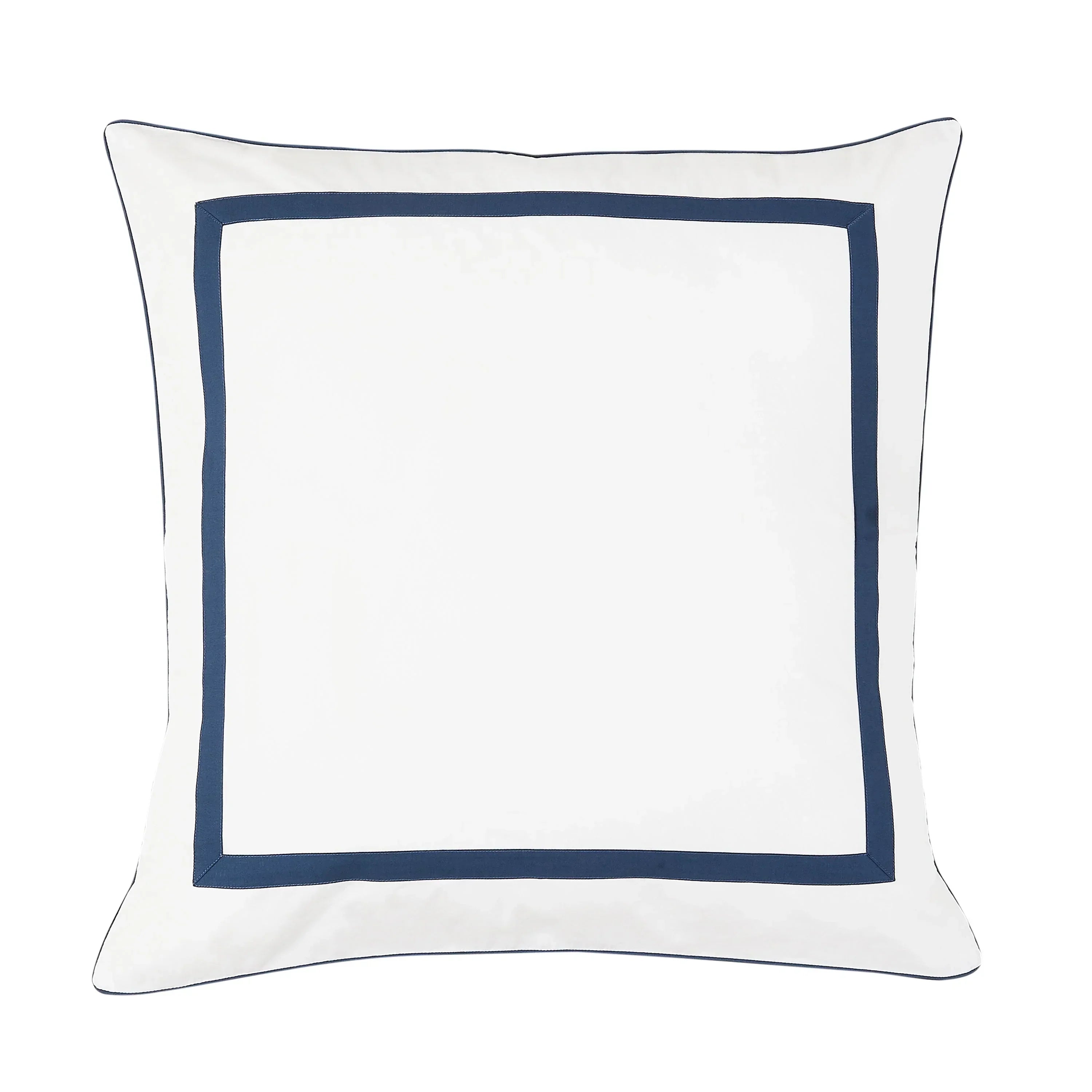 Classic Double Border Percale Cotton Euro Sham Pair Mélange Home