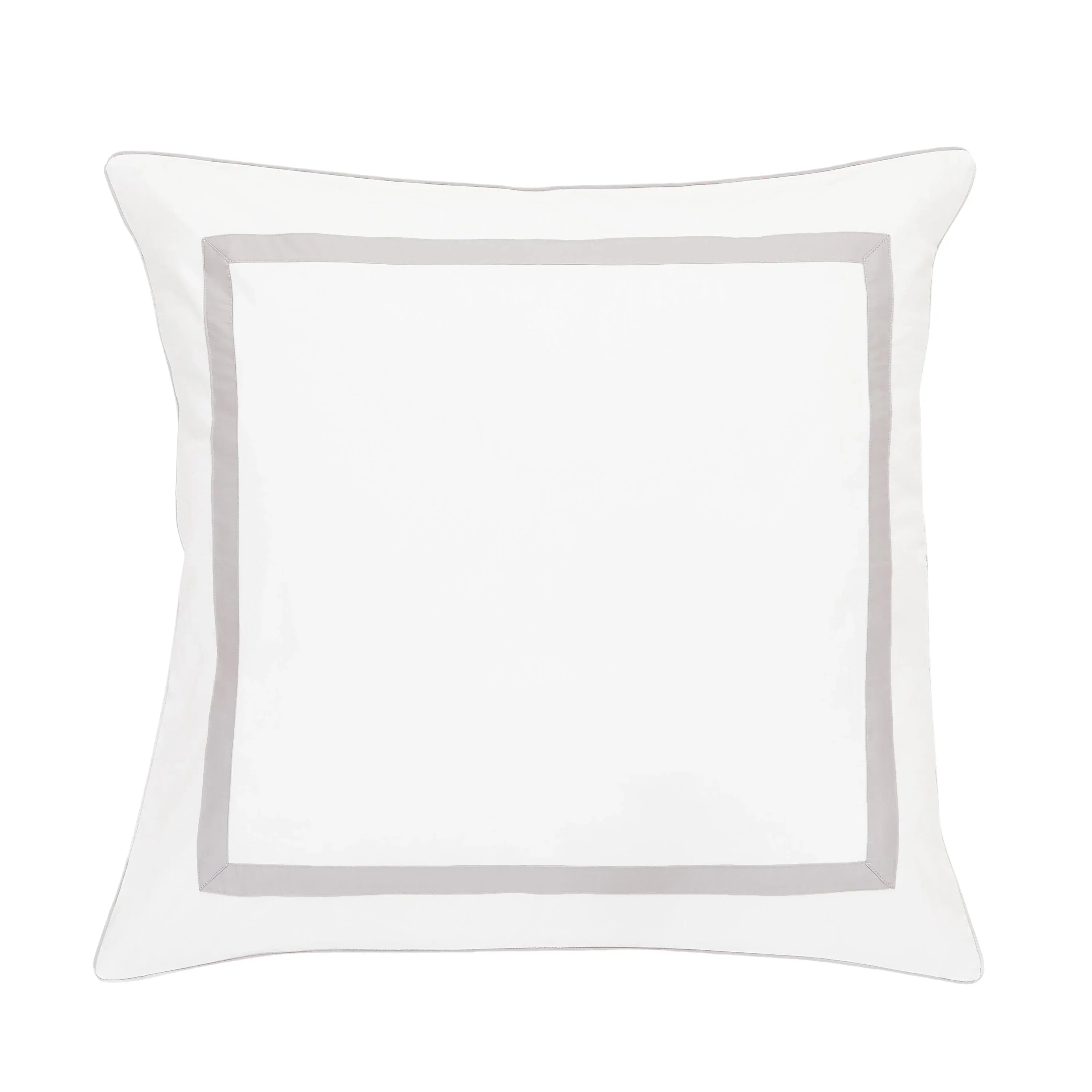 Classic Double Border Percale Cotton Euro Sham Pair Mélange Home