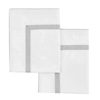 Classic Double Border Percale Cotton Euro Sham Pair Mélange Home
