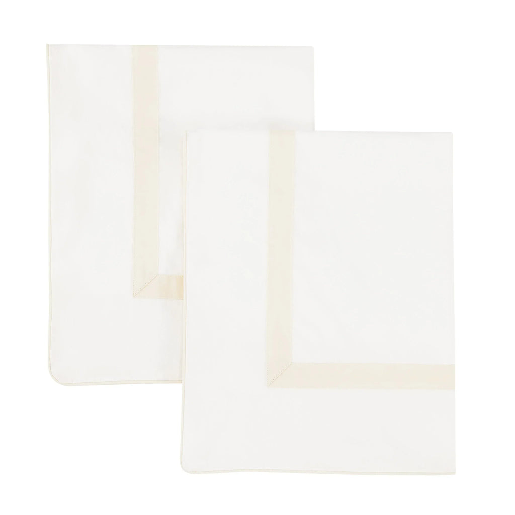 Classic Double Border Percale Cotton Euro Sham Pair Mélange Home