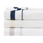 Classic Double Border Percale Cotton Pillowcase Pair Mélange Home