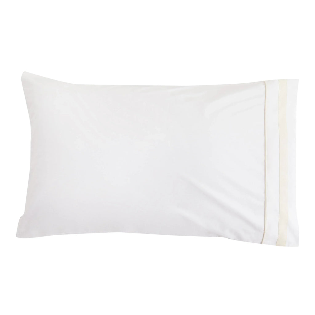 Classic Double Border Percale Cotton Pillowcase Pair Mélange Home