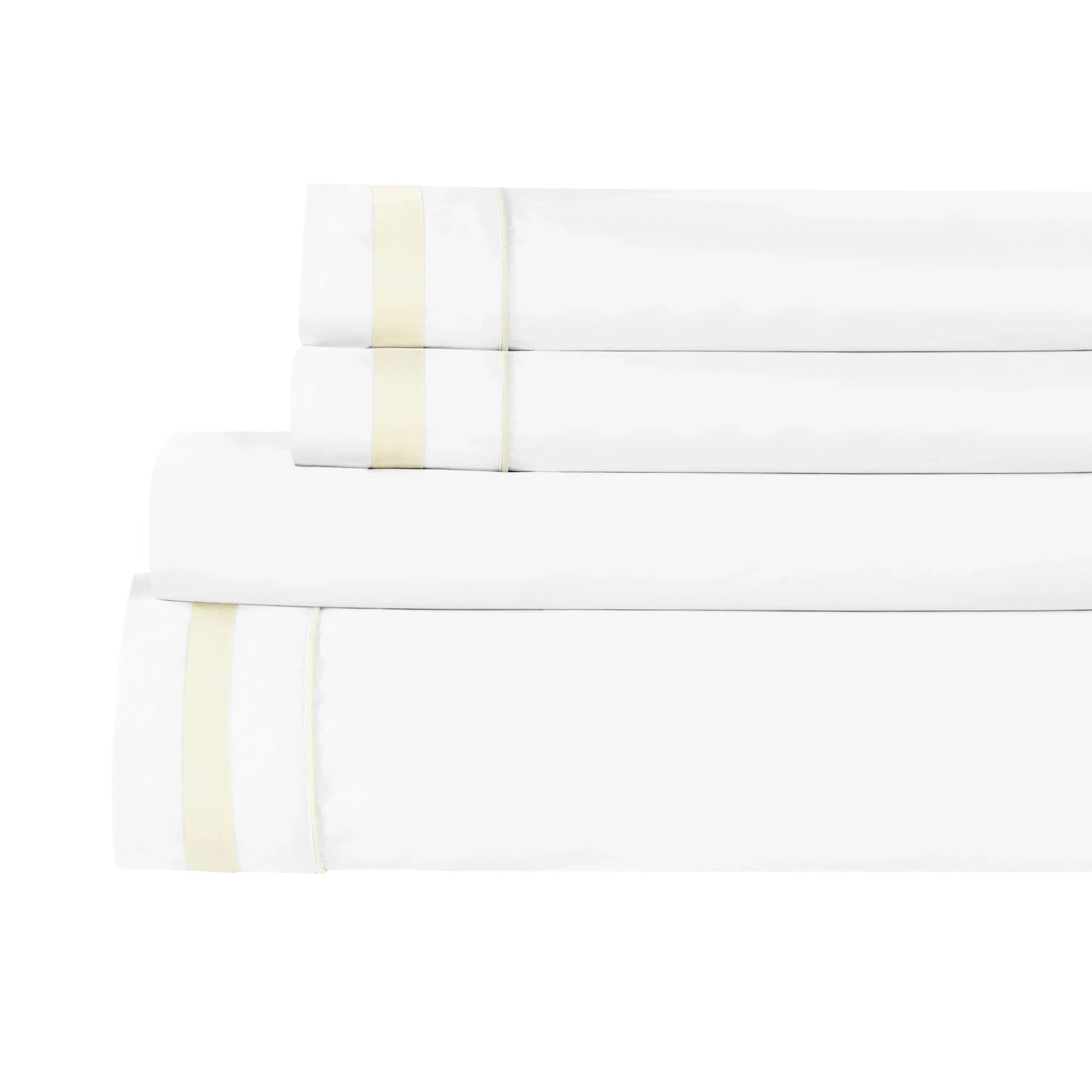 Classic Double Border Percale Cotton Sheet Set Mélange Home