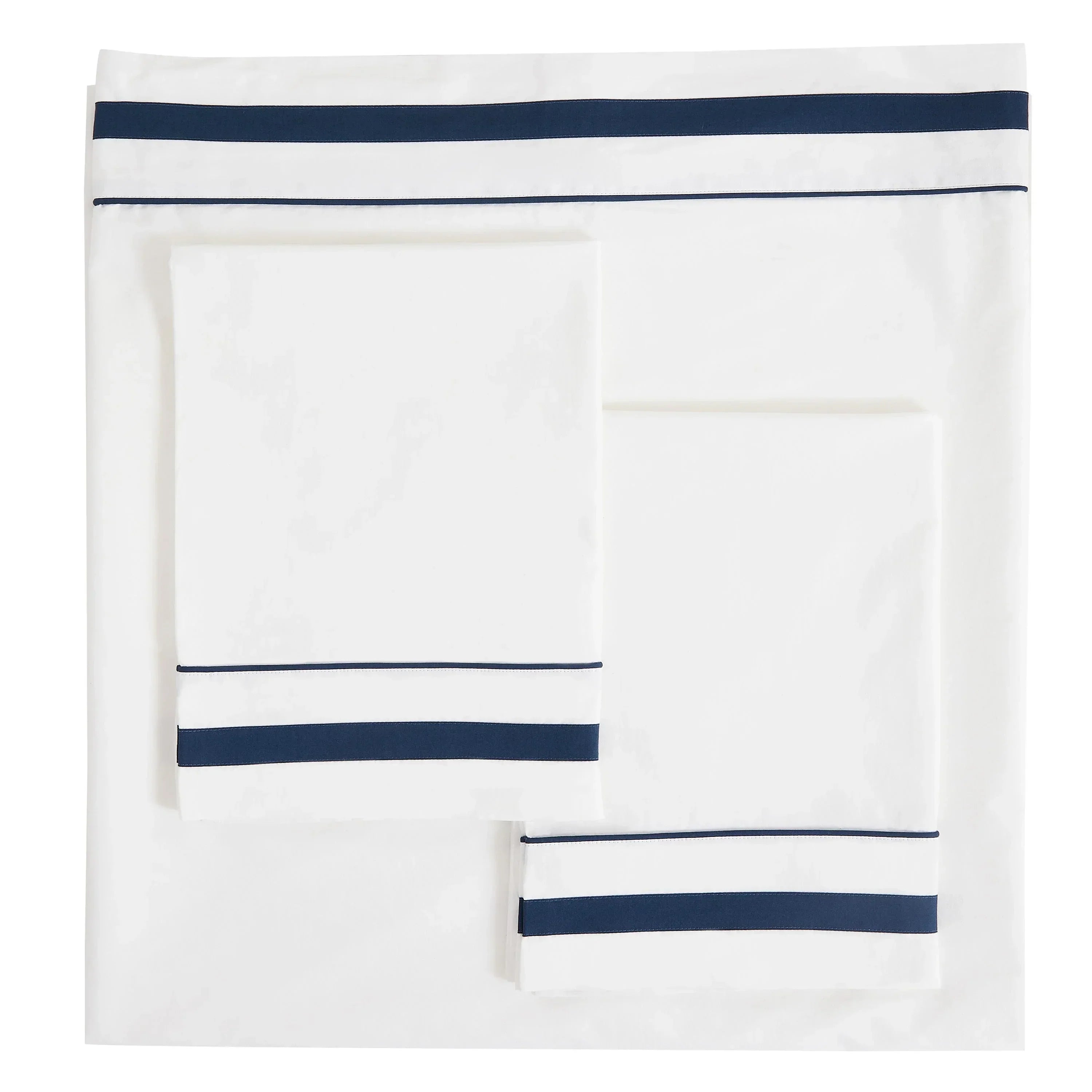 Classic Double Border Percale Cotton Sheet Set Mélange Home
