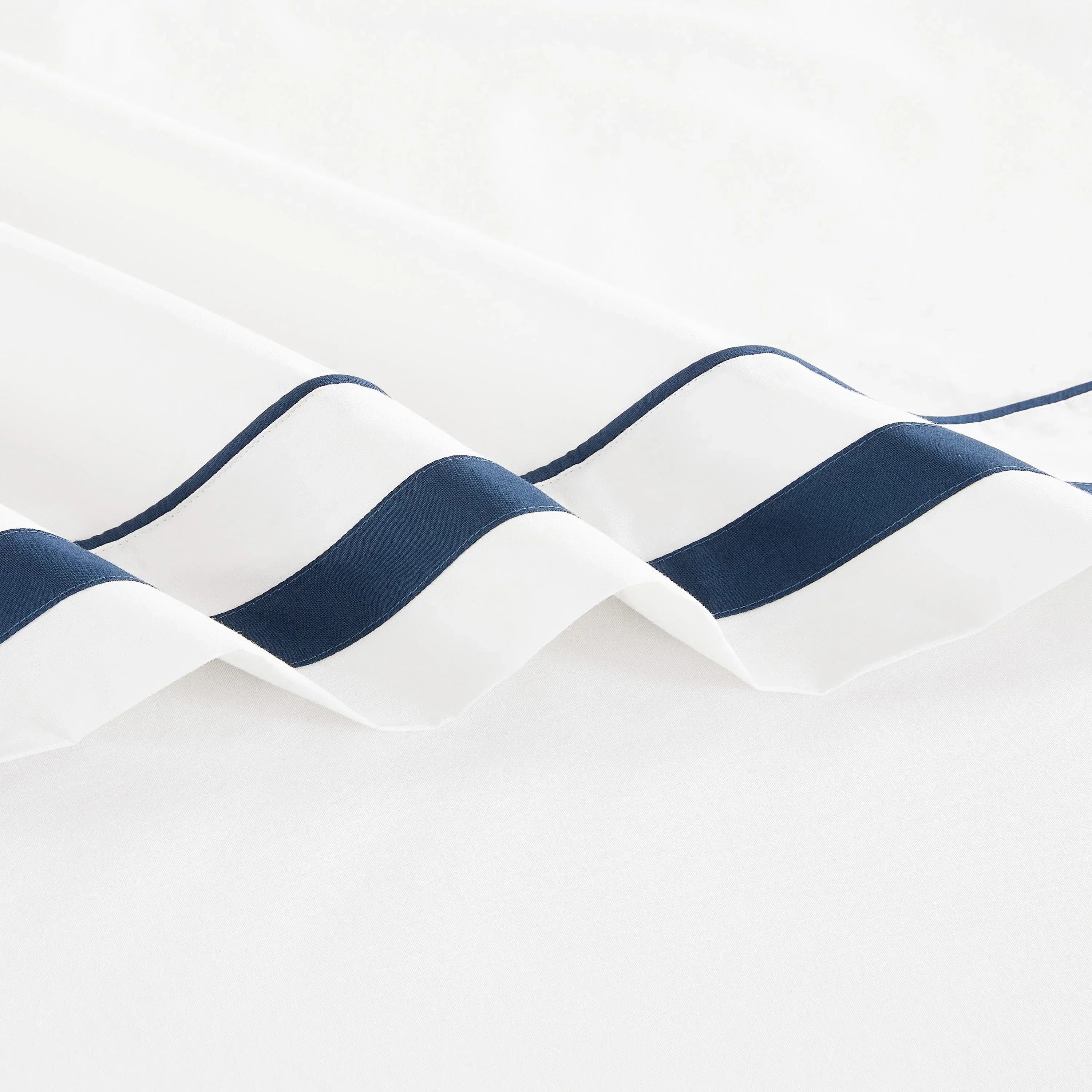 Classic Double Border Percale Cotton Sheet Set Mélange Home