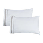 Classic Double Border Percale Cotton Sheet Set Mélange Home