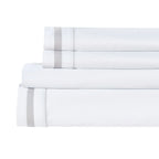 Classic Double Border Percale Cotton Sheet Set Mélange Home