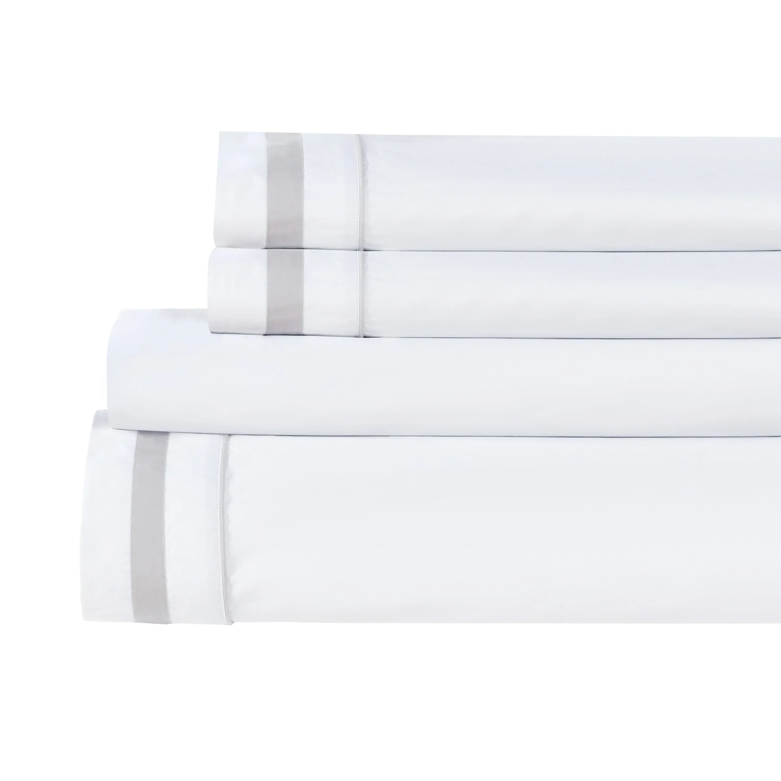 Classic Double Border Percale Cotton Sheet Set Mélange Home