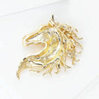 Classic Horse Brooch Suitable for Women's Neutral Wear Twelve Zodiac Animal Rhinestone Pin Can Be Used as a Necklace Badge Ideal for Casual Outings Parties Banquets and Friend Gatherings Perfect New Year Gift Elegant Jewelry House Of Avana