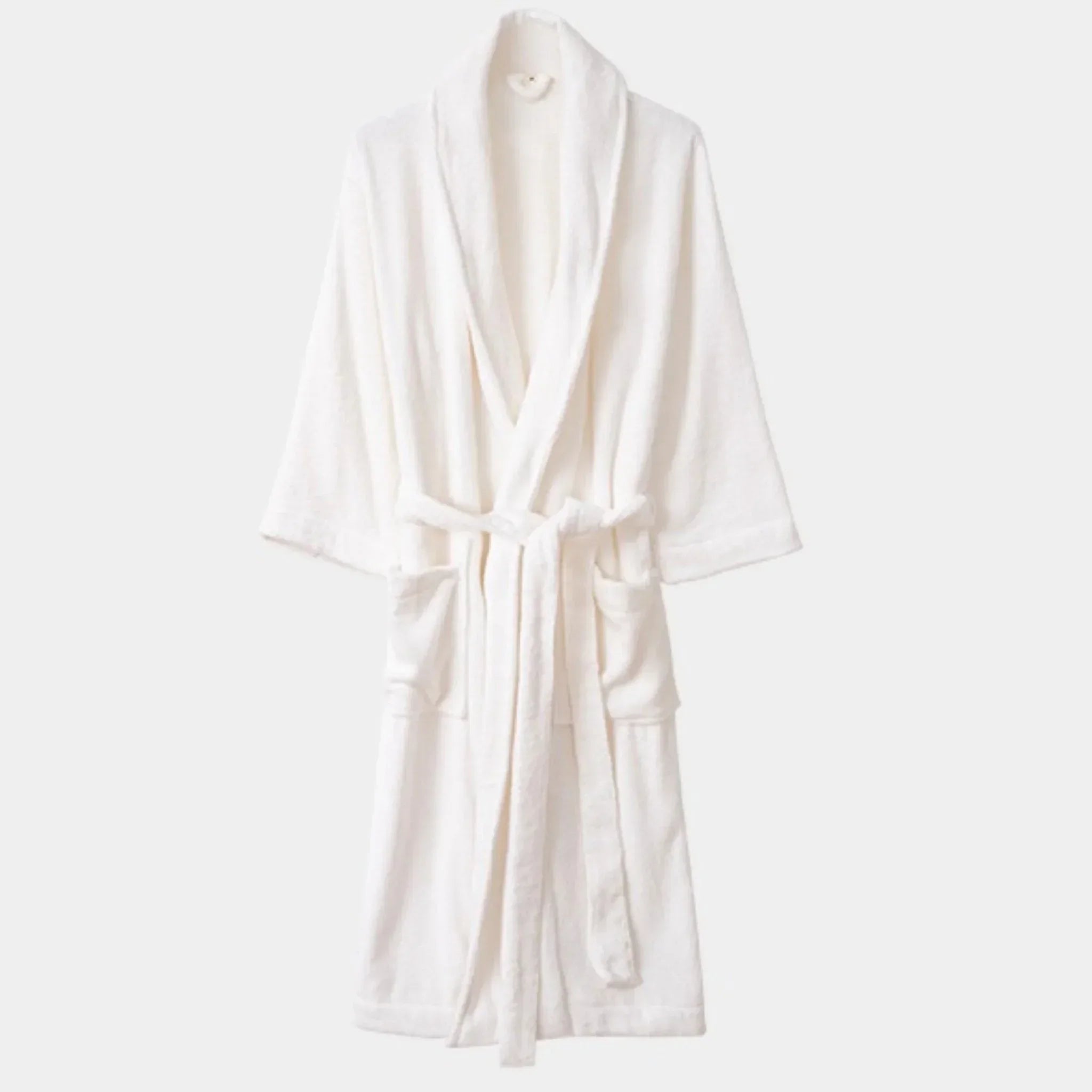 Classic Ultra-Soft Absorbent Cotton Bathrobe / White Ever Lasting