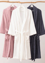 Classic Ultra-Soft Absorbent Cotton Bathrobe / White Ever Lasting