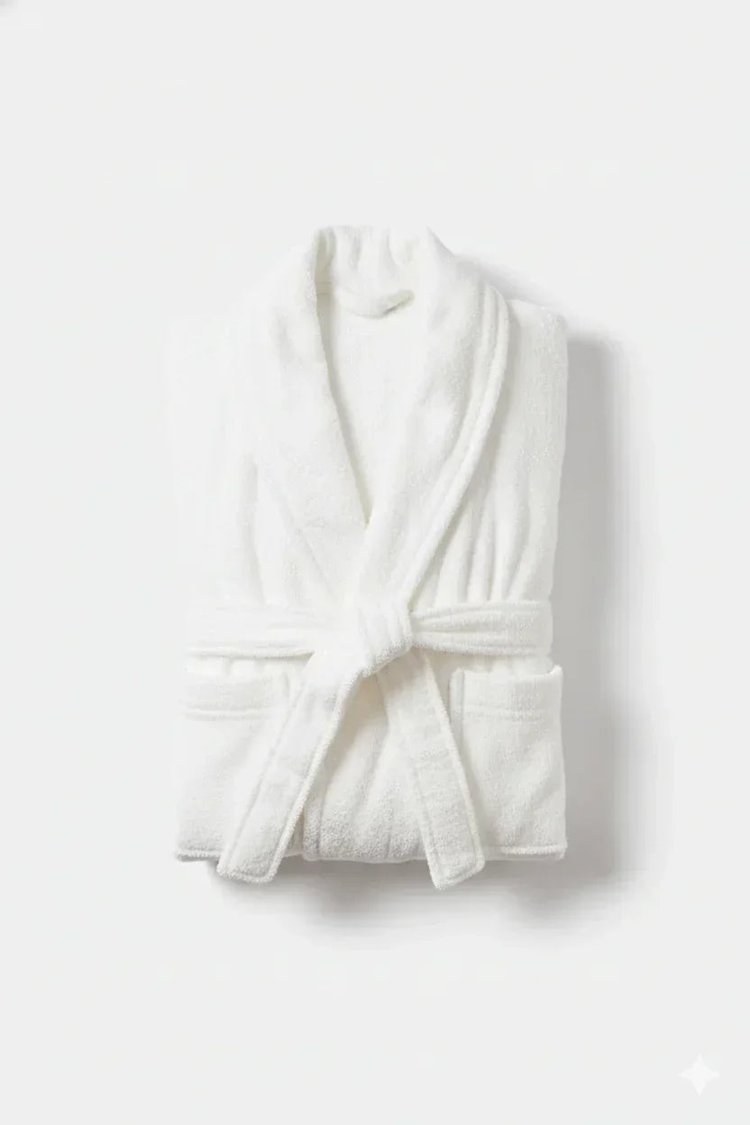 Classic Ultra-Soft Absorbent Cotton Bathrobe / White Ever Lasting