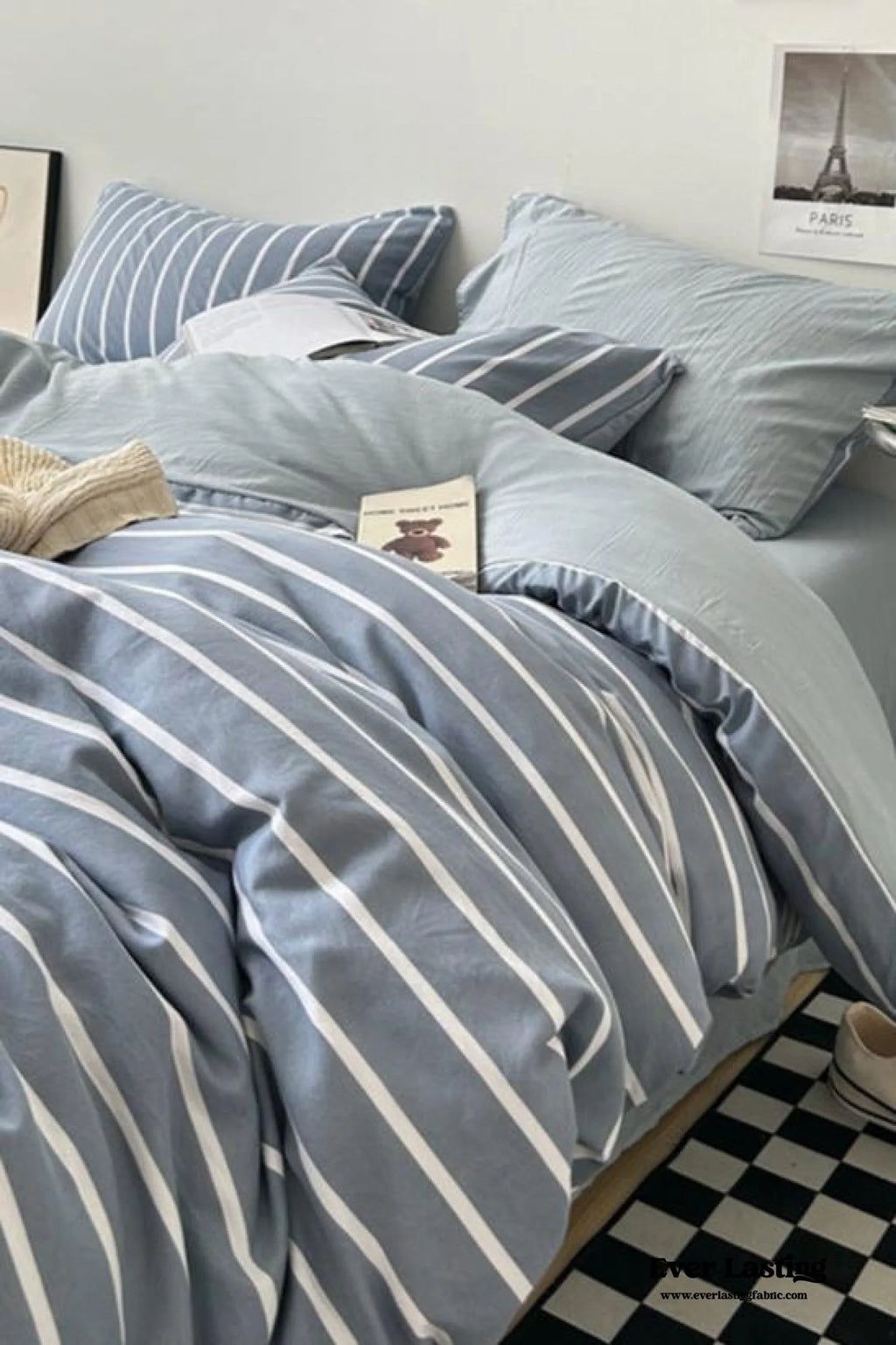 Clean Cut Bedroom Bedding Set / Gingham Brown Ever Lasting