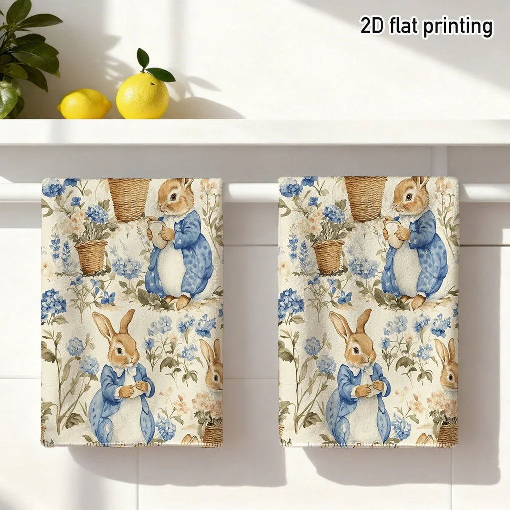 Cleaning Cloths - Cute Bunnies Blue Set