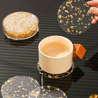 [Clear Coasters] Multiple Pieces Acrylic Cup Coasters Pack | Polished Metal Finish, Protective Film, Hand Wash Safe, Clear Design House Of Avana