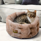 Clevahome Deep Nest Cat Bed for Small Pets Up to 15lbs - Round Cat Beds for Indoor Cats, Luxurious... - House Of Avana [[SKU:HOA-PET-400]]